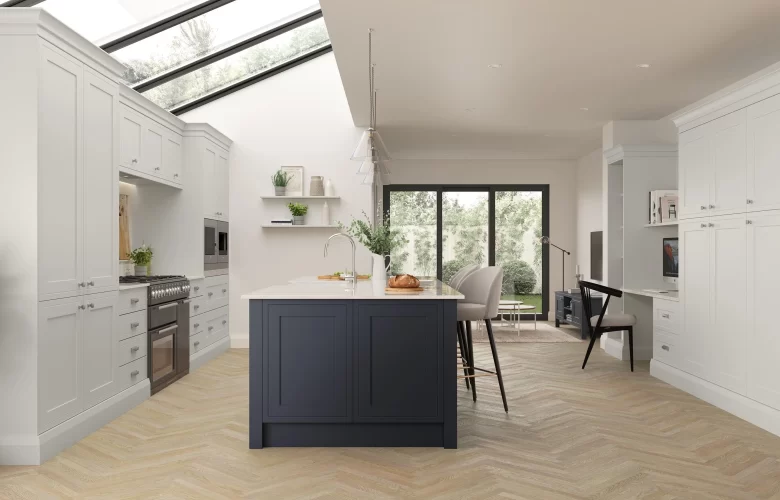Ellesmere | Light Grey and Slate Blue